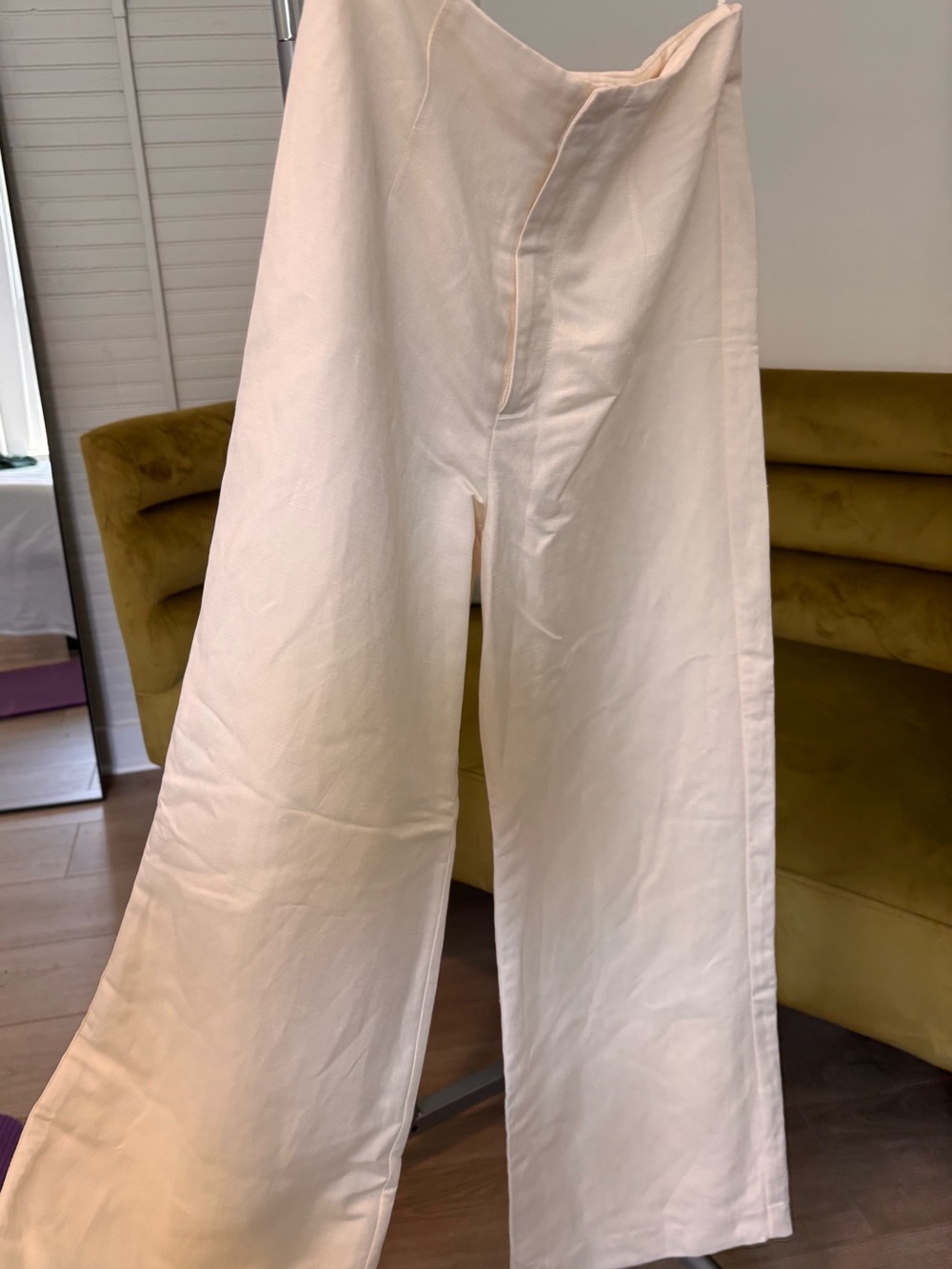 BRAND NEW Gianni Bini Cream Linen Pants Size 0 Wide Leg Originally $129